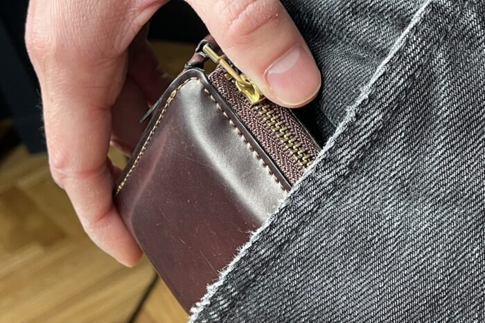 【残り１点】Horween社シェルコードバン#8を贅沢に使用したL字ファスナー財布 Cram