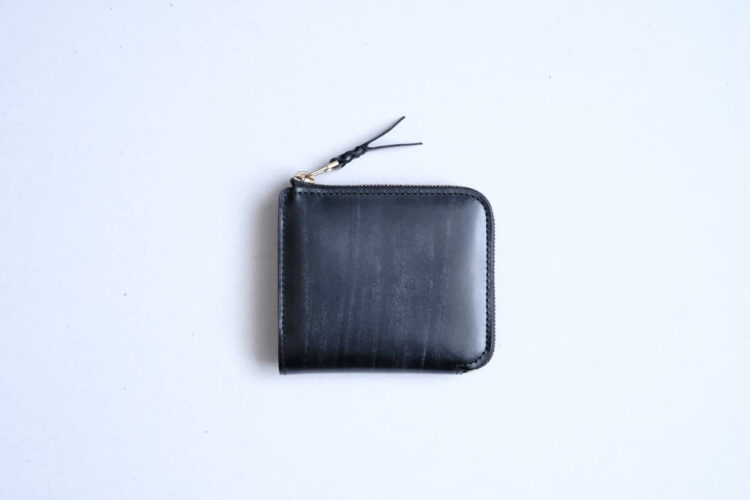 革製品Munekawa L字ファスナー財布 Cramブライドルレザー ブラック 