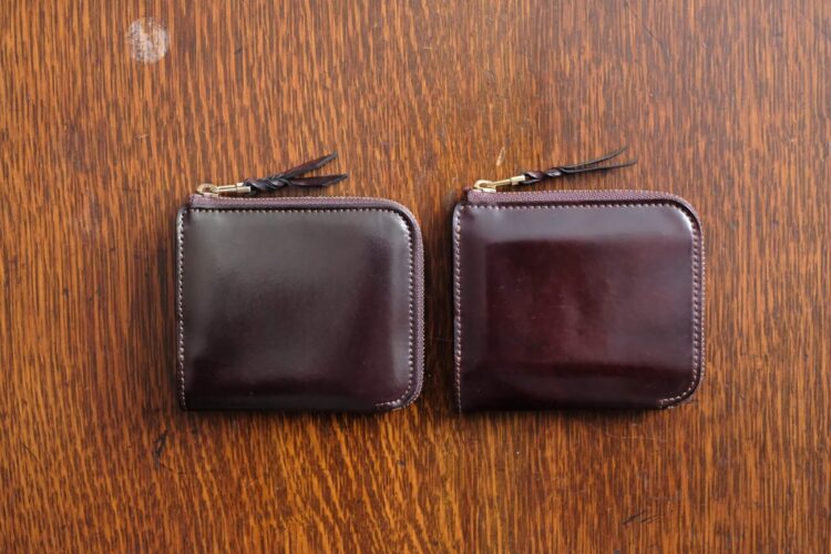 革製品Munekawa ホーウィン社のシェルコードバンを使用したL字ファスナー財布 Cram　バーガンディー